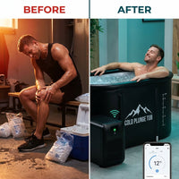 Cold Plunge Tub, 248 Gallon, 1 Horsepower, Heavy-Duty Ice Bath Tub for Athletes with Hot & Cold, Portable Inflatable Plunge Chiller with Water Treatment Kit, Immersion Therapy, Wifi (Black, 1 Set) — Before & After