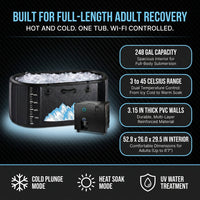 Cold Plunge Tub, 248 Gallon, 1 Horsepower, Heavy-Duty Ice Bath Tub for Athletes with Hot & Cold, Portable Inflatable Plunge Chiller with Water Treatment Kit, Immersion Therapy, Wifi (Black, 1 Set) — Results & Stats